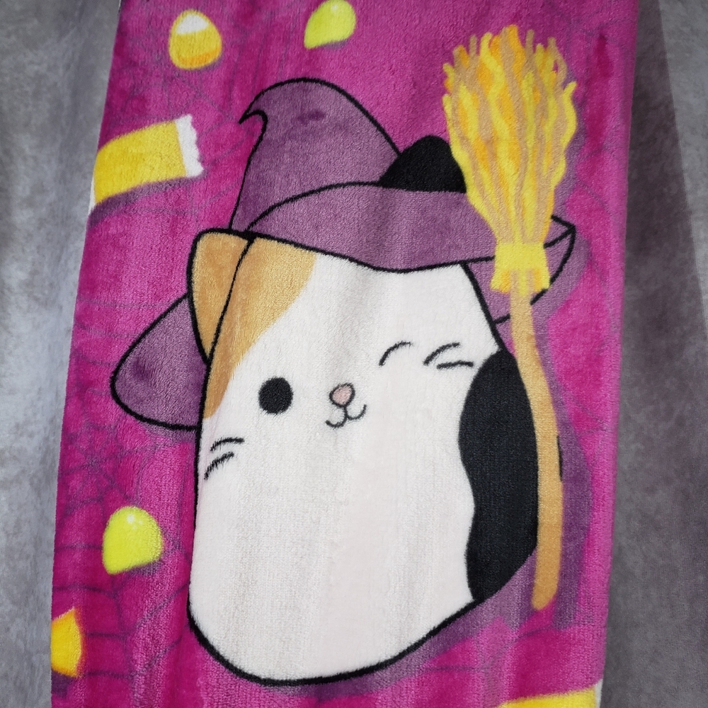 Squishmallows Cam The Cat Halloween Super Soft Plush Throw Blanket 50" x 70"